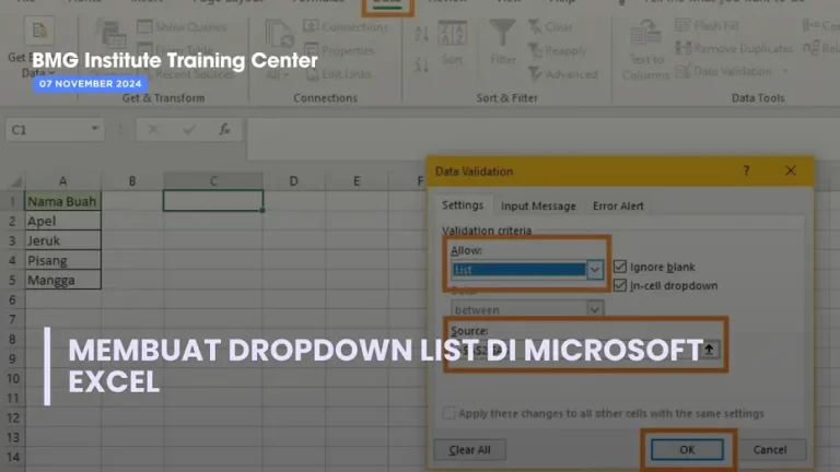 Cara Membuat Dropdown List di Microsoft Excel